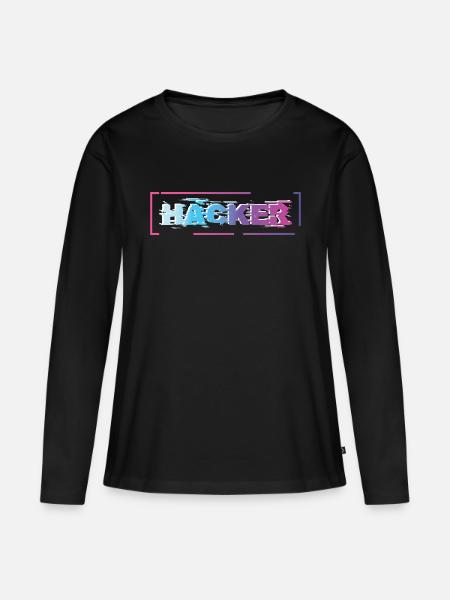 Hacker Hacking - Frauen Premium Bio Langarmshirt - Schwarz