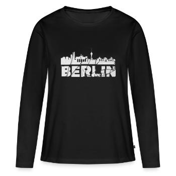 Berlin Allemagne City Font Skyline brisée - T-shirt manches longues Premium bio Femme - noir - Devant - Julia (174cm)