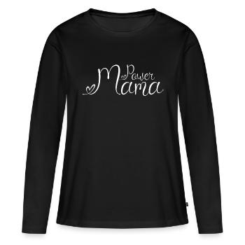 Power Mama White1 - T-shirt manches longues Premium bio Femme - noir - Devant - Julia (174cm)