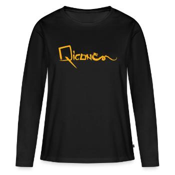 Qigong Dragon gold - Frauen Premium Bio Langarmshirt - Schwarz - Vorne - Julia (174cm)