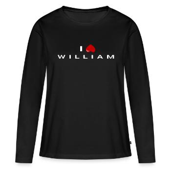 Je déteste William - T-shirt manches longues Premium bio Femme - noir - Devant - Julia (174cm)