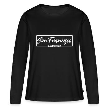 San Francisco Californie - T-shirt manches longues Premium bio Femme - noir - Devant - Julia (174cm)