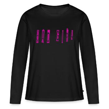 bad girl - T-shirt manches longues Premium bio Femme - noir - Devant - Julia (174cm)