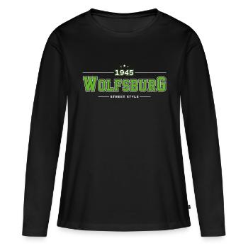 Wolfsburg - T-shirt manches longues Premium bio Femme - noir - Devant - Julia (174cm)