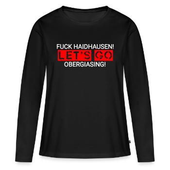 Obergiesing - T-shirt manches longues Premium bio Femme - noir - Devant - Julia (174cm)