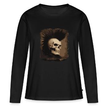 Horreur Punk Zombie Mohawk - T-shirt manches longues Premium bio Femme - noir - Devant - Julia (174cm)