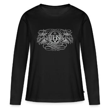 Jesus Christus IHS, antike Illustration, Hoffnung - Frauen Premium Bio Langarmshirt - Schwarz - Vorne - Julia (174cm)