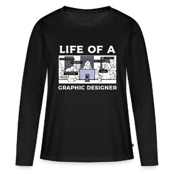Graphic Designer Graphic Designer Artist - Women's Premium Organic Long Sleeve Shirt - black - Front - Julia (174cm)