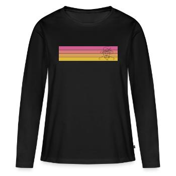 Elizabeth II rétro vintage Reine Elizabeth 2 - T-shirt manches longues Premium bio Femme - noir - Devant - Julia (174cm)