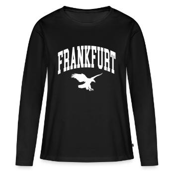 Francfort - T-shirt manches longues Premium bio Femme - noir - Devant - Julia (174cm)