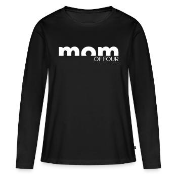 Mama von Vier Vierfache Mutter Muttertag Geschenk - Frauen Premium Bio Langarmshirt - Schwarz - Vorne - Julia (174cm)
