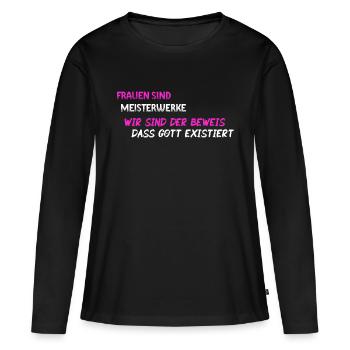 Femmes chefs d'œuvre - BLK WE - T-shirt manches longues Premium bio Femme - noir - Devant - Julia (174cm)