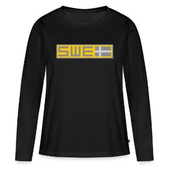 Drapeau tactique de la Suède - T-shirt manches longues Premium bio Femme - noir - Devant - Julia (174cm)
