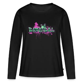 Basketball Graffiti Spray Sprayer Basketballer - Frauen Premium Bio Langarmshirt - Schwarz - Vorne - Julia (174cm)