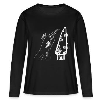 Ski - T-shirt manches longues Premium bio Femme - noir - Devant - Julia (174cm)