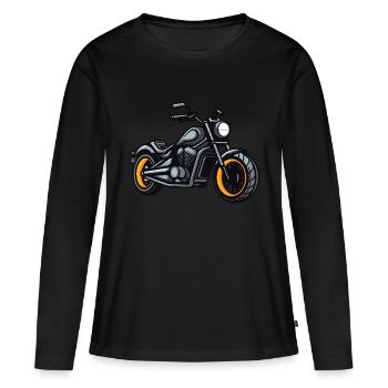 Motard Motard - T-shirt manches longues Premium bio Femme - noir - Devant - Julia (174cm)