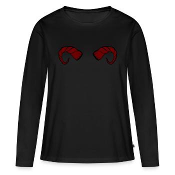 Corne - T-shirt manches longues Premium bio Femme - noir - Devant - Julia (174cm)