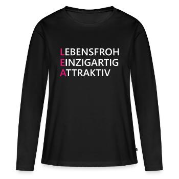 Lea Name Geschenk - Frauen Premium Bio Langarmshirt - Schwarz - Vorne - Julia (174cm)