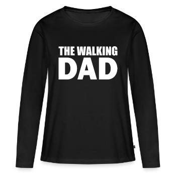 The walking dad - T-shirt manches longues Premium bio Femme - noir - Devant - Julia (174cm)