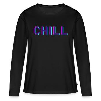 Chill - Frauen Premium Bio Langarmshirt - Schwarz - Vorne - Julia (174cm)