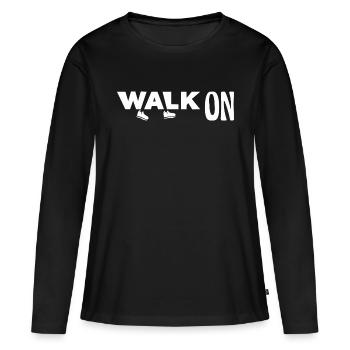 Walk on - Women's Premium Organic Long Sleeve Shirt - black - Front - Julia (174cm)
