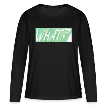WHAT? Green gradient - Women's Premium Organic Long Sleeve Shirt - black - Front - Julia (174cm)