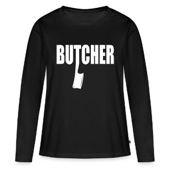 Boucher boucher boucher - T-shirt manches longues Premium bio Femme - noir - Devant - Julia (174cm)