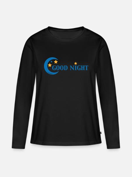 Good Night - Frauen Premium Bio Langarmshirt - Schwarz