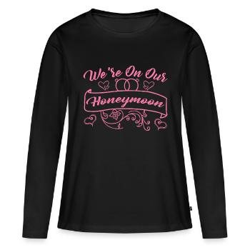 Nous sommes en lune de miel 5 - T-shirt manches longues Premium bio Femme - noir - Devant - Julia (174cm)