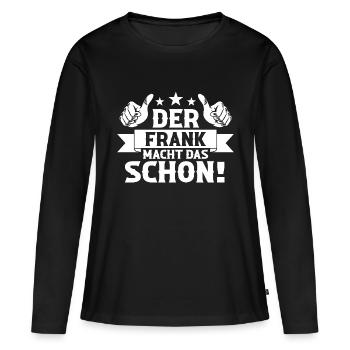 Frank - Frauen Premium Bio Langarmshirt - Schwarz - Vorne - Julia (174cm)