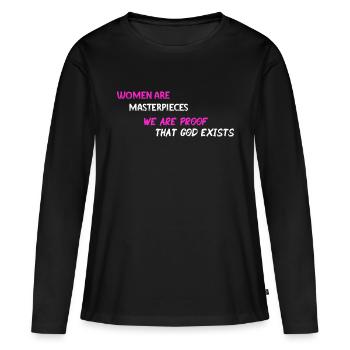 Femmes chefs d'oeuvre - PNK WE - T-shirt manches longues Premium bio Femme - noir - Devant - Julia (174cm)