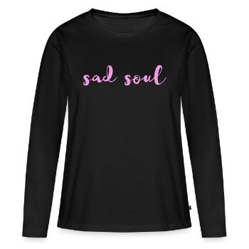 Âme triste - T-shirt manches longues Premium bio Femme - noir - Devant - Julia (174cm)