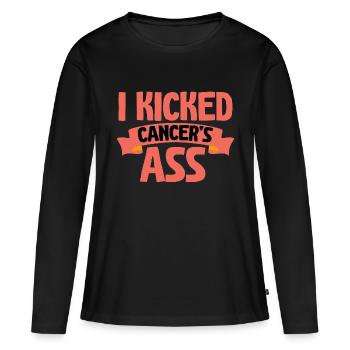 I Kicked Cancer's Ass 2 - Women's Premium Organic Long Sleeve Shirt - black - Front - Julia (174cm)
