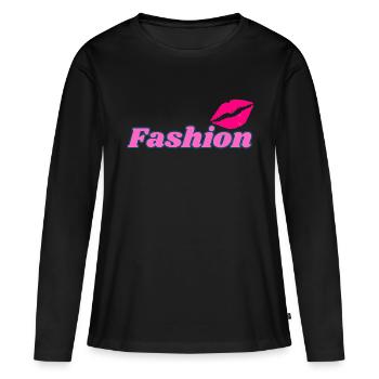 Mode - T-shirt manches longues Premium bio Femme - noir - Devant - Julia (174cm)
