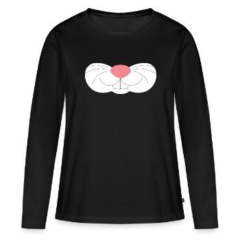 Nez de lapin mignon - T-shirt manches longues Premium bio Femme - noir - Devant - Julia (174cm)