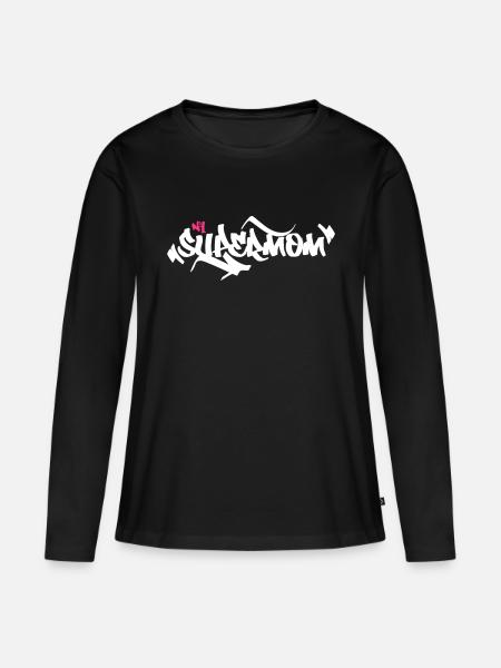 Supermom-Design - Frauen Premium Bio Langarmshirt - Schwarz