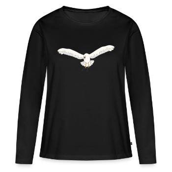 Mouette avec des fusils - T-shirt manches longues Premium bio Femme - noir - Devant - Julia (174cm)