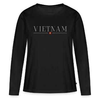 J’adore le Vietnam - T-shirt manches longues Premium bio Femme - noir - Devant - Julia (174cm)