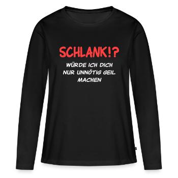 Mince, je ne ferais que t’exciter inutilement - T-shirt manches longues Premium bio Femme - noir - Devant - Julia (174cm)