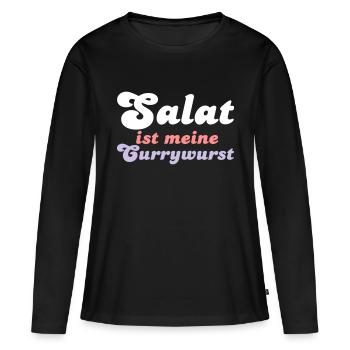 La salade est ma currywurst - T-shirt manches longues Premium bio Femme - noir - Devant - Julia (174cm)