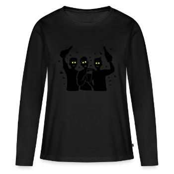 L’équipe de l’enterrement de vie de garçon et de garçon - T-shirt manches longues Premium bio Femme - noir - Devant - Julia (174cm)