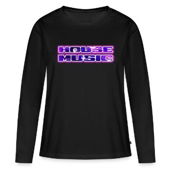 House Music Bubbles | We Love House Music - Women's Premium Organic Long Sleeve Shirt - black - Front - Julia (174cm)