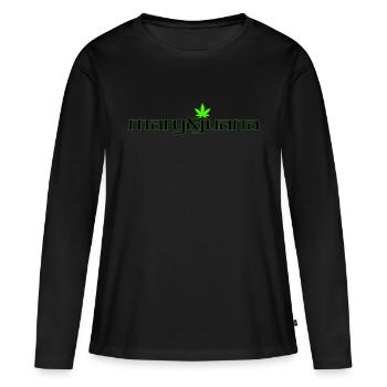 Marijuana - T-shirt manches longues Premium bio Femme - noir - Devant - Julia (174cm)