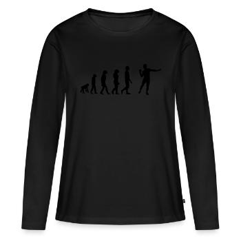 Evolution - Women's Premium Organic Long Sleeve Shirt - black - Front - Julia (174cm)