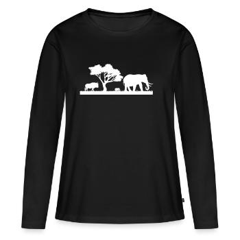 Safari Zoo Animal Safari Zoo - T-shirt manches longues Premium bio Femme - noir - Devant - Julia (174cm)