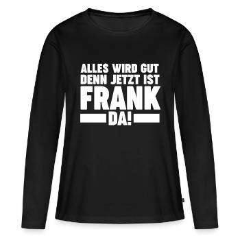Frank - Frauen Premium Bio Langarmshirt - Schwarz - Vorne - Julia (174cm)