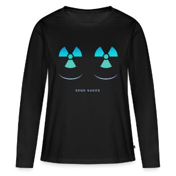 Send Nukes - Frauen Premium Bio Langarmshirt - Schwarz - Vorne - Julia (174cm)
