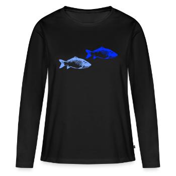 Poissons 2 - T-shirt manches longues Premium bio Femme - noir - Devant - Julia (174cm)