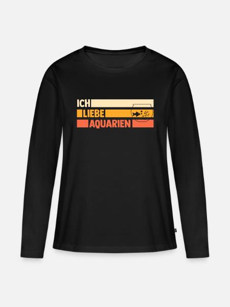 Aquarium Fische Aquaristik - Frauen Premium Bio Langarmshirt - Schwarz