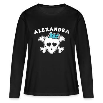 Pirate Alexandra Design pour Filles et Femmes - T-shirt manches longues Premium bio Femme - noir - Devant - Julia (174cm)